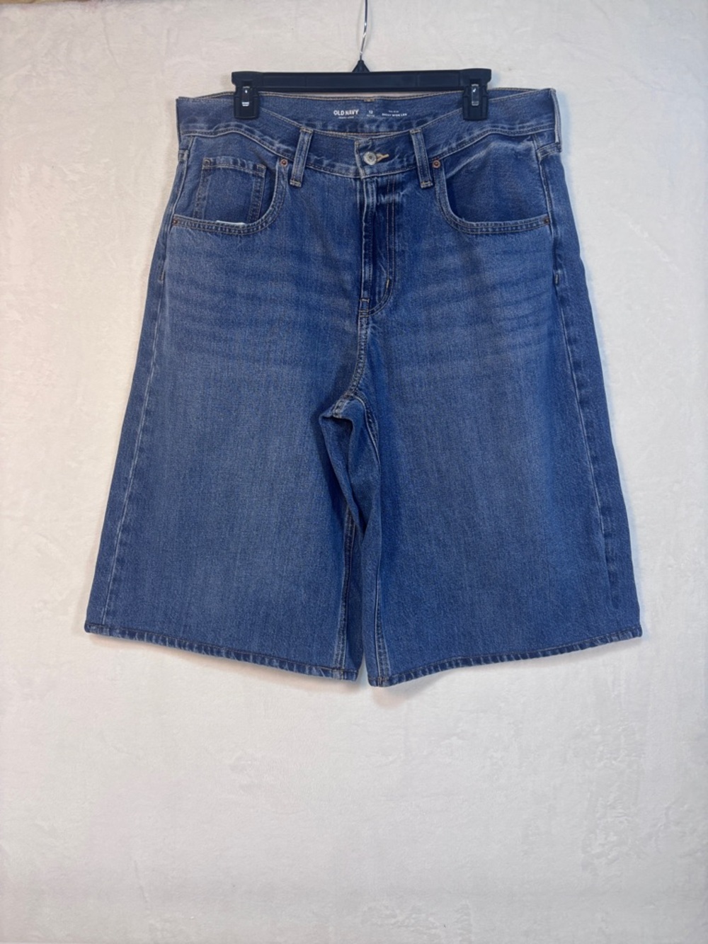 Old Navy Mid-Rise Baggy Wide-Leg Culotte Blue Denim Jeans Size Petite 12 NEW - Picture 7 of 14